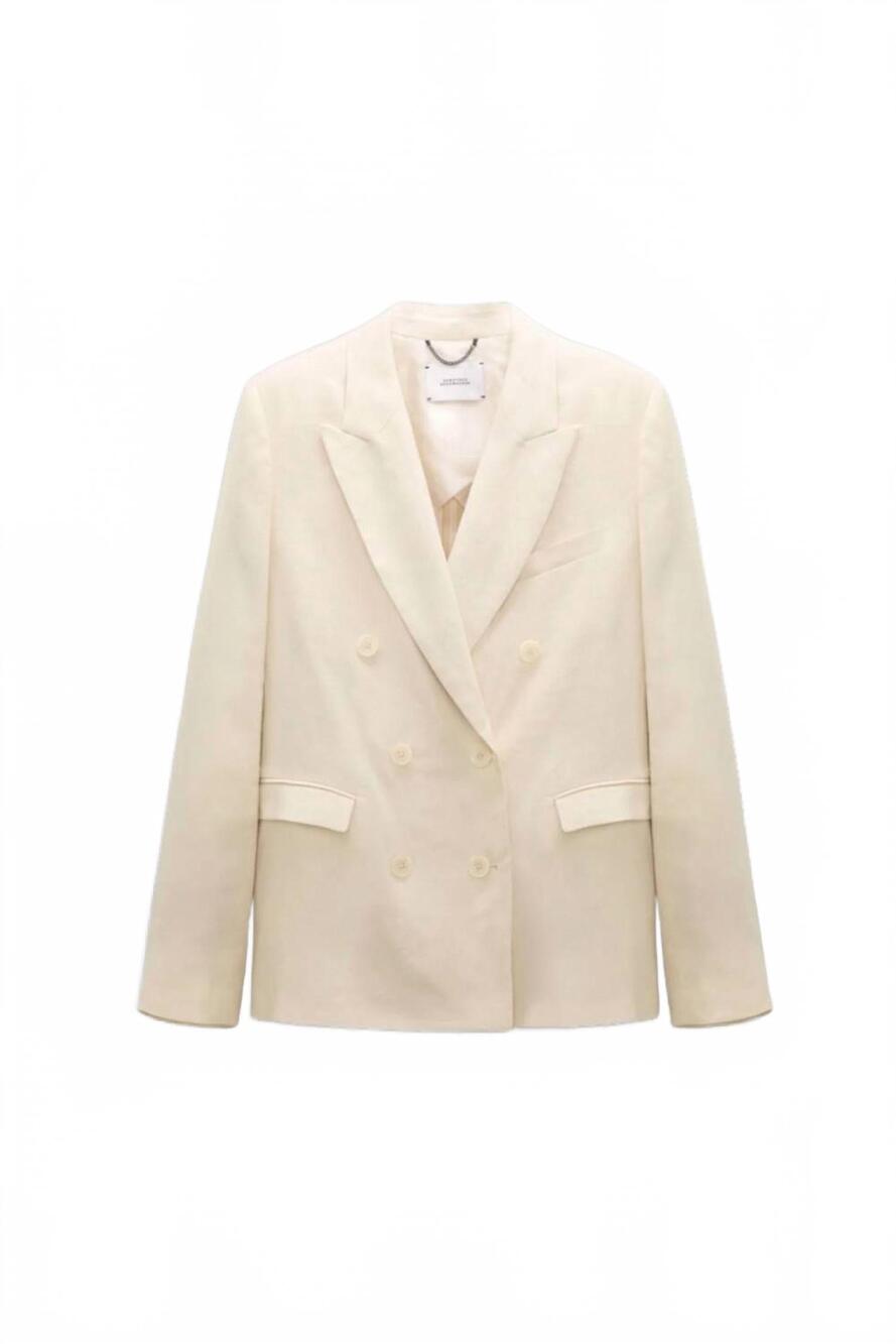 NEW DOROTHEE SCHUMACHER women's casual double breasted long jacket in champagne